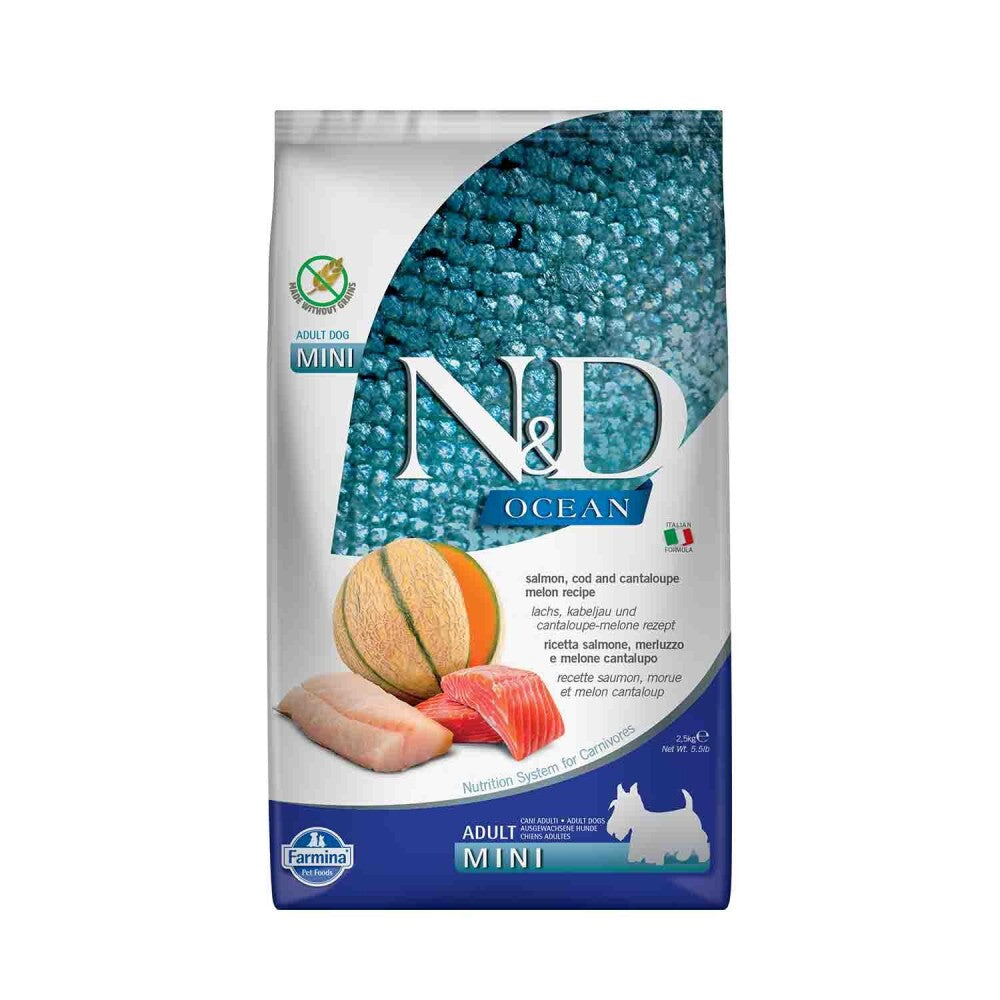 N&d Ocean Somon Ve Morina Balıklı Kavunlu Mini Yetişkin Köpek Maması 2.5 KG | SRC: Barcode: 8010276039309